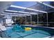 Enclosed pool area featuring a refreshing pool, lush landscaping and a sun-shielding screen at 221 Malvern Dr, Venice, FL 34293