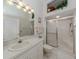 Clean bathroom with shower, toilet, and vanity at 4522 Cancello Grande Ave, Venice, FL 34293