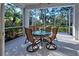 Bright and airy screened patio with table and chairs, ideal for dining at 1586 Monarch Dr # 1586, Venice, FL 34293