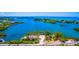 Aerial view of a tranquil waterway, with lush vegetation at 5 N Casey Key Rd, Osprey, FL 34229