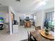 Modern kitchen with stainless steel appliances and an island at 8771 Trionfo Ave, North Port, FL 34287