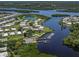 Aerial view of community and marina at 127 Nautical Dr, North Port, FL 34287