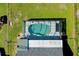 Aerial view of house with solar panels and screened pool at 4625 Pan American Blvd, North Port, FL 34287