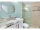 Bathroom with granite countertop and walk-in shower at 4625 Pan American Blvd, North Port, FL 34287