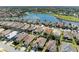 Aerial view of a house in a residential neighborhood at 620 Lakescene Dr, Venice, FL 34293