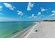 Scenic beach view with calm water and blue umbrellas at 620 Lakescene Dr, Venice, FL 34293