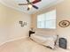 Bright bedroom with a sofa and window coverings at 620 Lakescene Dr, Venice, FL 34293
