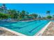 Refreshing community pool with blue tile, plenty of lounge chairs, and umbrellas at 824 Blue Crane Dr, Venice, FL 34285