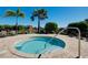 Circular hot tub with seating and a convenient handrail at 20314 Passagio Dr, Venice, FL 34293