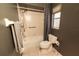 Clean bathroom with shower/tub combo and dark gray walls at 338 Woodvale Dr, Venice, FL 34293