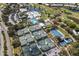 Aerial view of community with tennis courts, pool, and clubhouse at 340 Bermuda Ct # 5, Venice, FL 34293