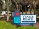 Venice Beach access sign with directions to beach at 589 Pond Willow Ln, Venice, FL 34292