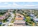 Aerial view of a residential neighborhood near the waterfront at 121 Amora Ave, Venice, FL 34285