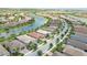 Aerial view of community by lake at 13510 Esposito St, Venice, FL 34293