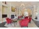 Elegant community clubhouse lobby with fireplace and comfortable seating at 13510 Esposito St, Venice, FL 34293