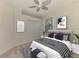 Comfortable bedroom with a king-size bed at 9847 Haze Dr, Venice, FL 34292