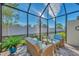 Relaxing screened lanai with wicker furniture and tiled floor at 9855 Haze Dr, Venice, FL 34292