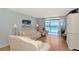 Living room with ocean view and comfortable seating at 255 The Esplanade N # 603, Venice, FL 34285
