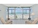 Stunning panoramic ocean view from sunroom with seating at 255 The Esplanade N # 603, Venice, FL 34285