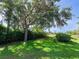 Landscaped backyard with lush grass and large shade tree at 305 Rio Terra, Venice, FL 34285