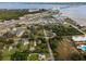 Aerial view shows home's location near water and businesses at 4533 Church St, Punta Gorda, FL 33980