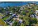 Property aerial view showcasing a waterfront location at 113 Colonia W Ln, Nokomis, FL 34275