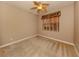 Bright bedroom with ceiling fan and neutral decor at 114 Medici Ter, North Venice, FL 34275