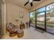 Peaceful screened porch overlooking backyard at 11584 Dancing River Dr, Venice, FL 34292
