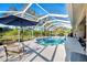 Relaxing screened pool and patio area, with lush landscaping at 5039 Bella Terra Dr, Venice, FL 34293