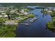 Aerial view of community near waterfront at 536 Amberjack Dr, North Port, FL 34287