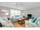 Living room with comfy sofas and coastal decor at 555 Circlewood Dr # T10, Venice, FL 34293