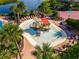 Aerial view of pirate-themed splash pad and pool area at 5930 Anise Dr, Sarasota, FL 34238