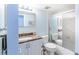 Updated bathroom with granite vanity, and a shower/tub combo at 832 Bird Bay Way # 113, Venice, FL 34285