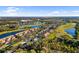 Aerial view of community with pool and golf course views at 9019 Stone Harbour Loop, Bradenton, FL 34212