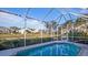 Refreshing pool with screened enclosure and backyard view at 1009 Harbor Town Dr, Venice, FL 34292