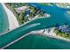 Aerial view of a tranquil waterway and sandy beaches at 10217 Staggerbush Dr # 202, Venice, FL 34293