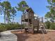 Wooden playground structure with stairs and slide at 12198 Wakulla Pl, Venice, FL 34293