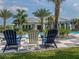 Two Adirondack chairs overlooking the pool at 12198 Wakulla Pl, Venice, FL 34293