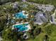 Community pool and clubhouse aerial view at 12198 Wakulla Pl, Venice, FL 34293