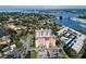 Aerial perspective showcasing building location and waterfront proximity at 232 Saint Augustine Ave # 704, Venice, FL 34285