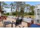 Spacious patio with seating and backyard access at 2542 Northway Dr, Venice, FL 34292