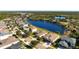House situated on a lakefront lot in a residential community at 2558 Hobblebrush Dr, North Port, FL 34289