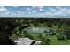 Aerial view of Warm Mineral Springs Park, featuring the main pool and surrounding landscape at 2899 Ensenada Ln, North Port, FL 34286
