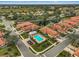 Aerial view of villas with a community pool at 4575 Cancello Grande Ave, Venice, FL 34293