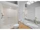 Updated bathroom with granite vanity and walk-in shower at 4575 Cancello Grande Ave, Venice, FL 34293