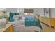 Bright bedroom with teal comforter and dresser at 519 Albee Farm Rd # 115, Venice, FL 34285
