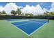 Two well-lit pickleball courts with nets and fencing at 5733 Semolino St, Nokomis, FL 34275