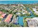 Aerial view of community, marina, and waterfront at 738 Sorrento Inlt # 738, Nokomis, FL 34275