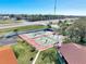 Aerial view of community pickleball courts at 738 Sorrento Inlt # 738, Nokomis, FL 34275