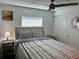 Bedroom with ceiling fan, natural light, and sliding closet doors at 874 Baveno Dr, Venice, FL 34285